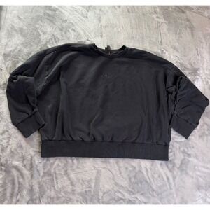 adidas Black Crewneck Sweatshirt Mens Size S Pullover Embroidered Center Logo